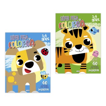 LIBRO SUPER PEGA Y COLOREA 3-4 AÑOS SALDAÑA CAD234