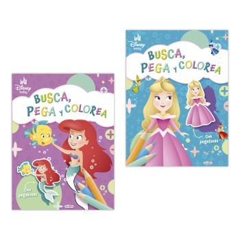 LIBRO DISNEYBABY BUSCA, PEGA Y COLOREA  LD0976