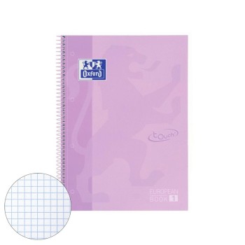 BLOC Fº MICROPERFORADO TAPA EXTRADURA CUADRO 5X5 80H TOUCH LAVANDA PASTEL OXFORD 400117273