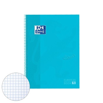 BLOC Fº MICROPERFORADO TAPA EXTRADURA CUADRO 5X5 80H TOUCH AZUL PASTEL OXFORD 400107010