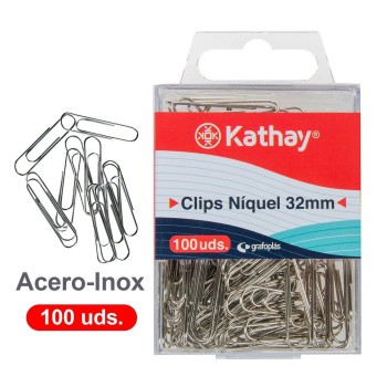 BLÍSTER CLIPS NIQUELADAS 32MM 100UNDS. CENTAURO 0080