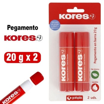 BLÍSTER 2 PEGAMENTOS BARRA 20G KORES 49900