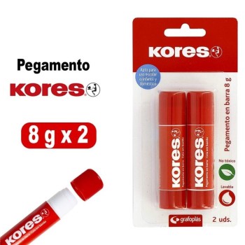 BLÍSTER 2 PEGAMENTOS BARRA 9G KORES 00049600