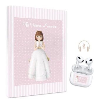LIBRO COMUNION NIÑA PASTEL + AURICULARES ARGUVAL 47619
