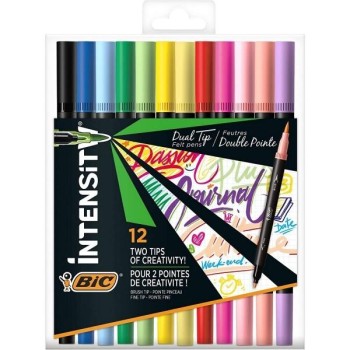 ROTULADORES DOBLE INTENSITY 12 COLORES BIC