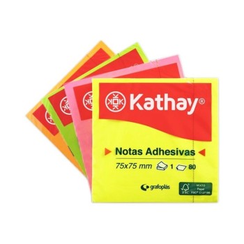 NOTAS ADHESIVAS 75X75 NEON KATHAY 7199