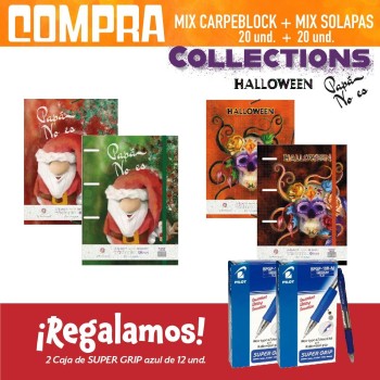 PROMOCIÓN CARPETAS HALLOWEEN Y PAPÁ NO ES + CAJA SUPERGRIP TACMUN