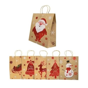 BOLSA NAVIDAD KRAFT MEDIANA 33x26x12 ARGUVAL48487