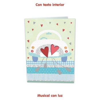 TARJETA MÚSICA Y LUZ CORAZONES 13,1X20,4 BUSQUETS ARGUVAL 48468