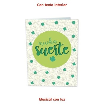 TARJETA MÚSICA Y LUZ SUERTE 13,1X20,4 BUSQUETS ARGUVAL 48469