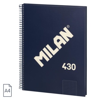BLOC Fº MICROPERFORADO TAPA EXTRADURA CUADRO 5X5 120HOJAS 95GRS COLOR AZUL MILAN 57143E120B