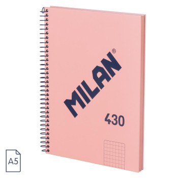 BLOC A5 MICROPERFORADO TAPA EXTRADURA CUADRO 5X5 80HOJAS 95GRS COLOR ROSA MILAN 57153E80SNCP