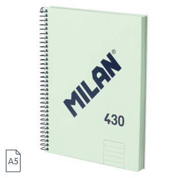 BLOC A5 MICROPERFORADO TAPA EXTRADURA HORIZONTAL 80HOJAS 95GRS COLOR VERDE MILAN 57152E80SNCGR