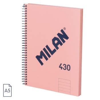 BLOC A5 MICROPERFORADO TAPA EXTRADURA HORIZONTAL 80HOJAS 95GRS COLOR ROSA MILAN 57152E80SNCP
