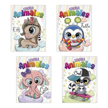 LIBRO COLOREA ANIMALES GLITTER SALDAÑA CPC212