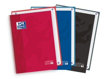 PACK 3 BLOCS Fº MICROPERFORADO TAPA EXTRADURA BRILLANTE CUADRO 5X5 80H COLORES VIVOS OXFORD 400195024