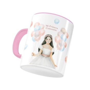 TAZA CERÁMICA NIÑA GLOBOS COMUNIÓN ARGUVAL 696