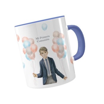TAZA CERÁMICA NIÑO GLOBOS COMUNIÓN ARGUVAL 697
