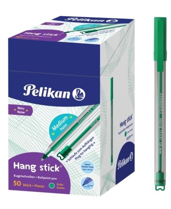 BOLIGRAFO VERDE TINTA  ACEITE TRIANGULAR Y GANCHO PARA COLGAR  PELIKAN 400197417