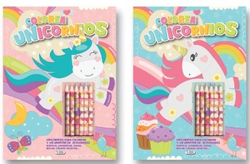 LIBRO COLOREA UNICORNIOS CON LÁPICES SALDAÑA CPC247