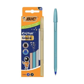 BLISTER 4 BOLÍGRAFOS CRISTAL GLACE SURTIDOS BIC 303177