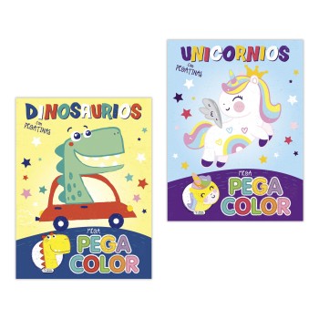 LIBRO MEGA PEGACOLOR DINOSAURIO UNICORNIO SALDAÑA CAD187