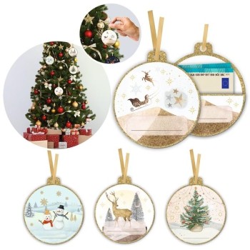 BILLETERO BOLA COLGANTE NAVIDAD BLANCA 11x8,7 (EXP.48)  ARGUVAL 49307
