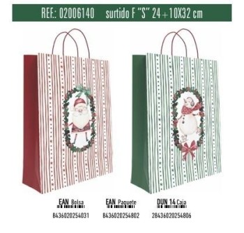 BOLSA REGALO S ORLA NAVIDAD 24X10X32 ANDINA 02006140
