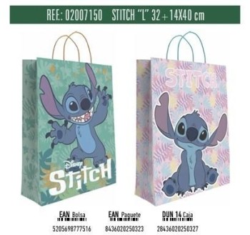 BOLSA REGALO L STITCH DISNEY 32X14X40 ANDINA 02007150