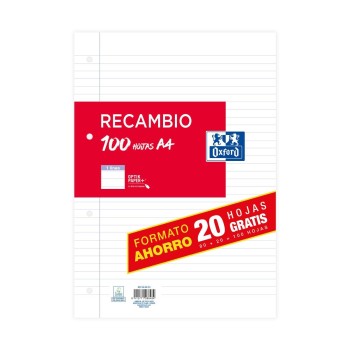 RECAMBIO A4 HORIZONTAL 80+20H 90GR OXFORD 210